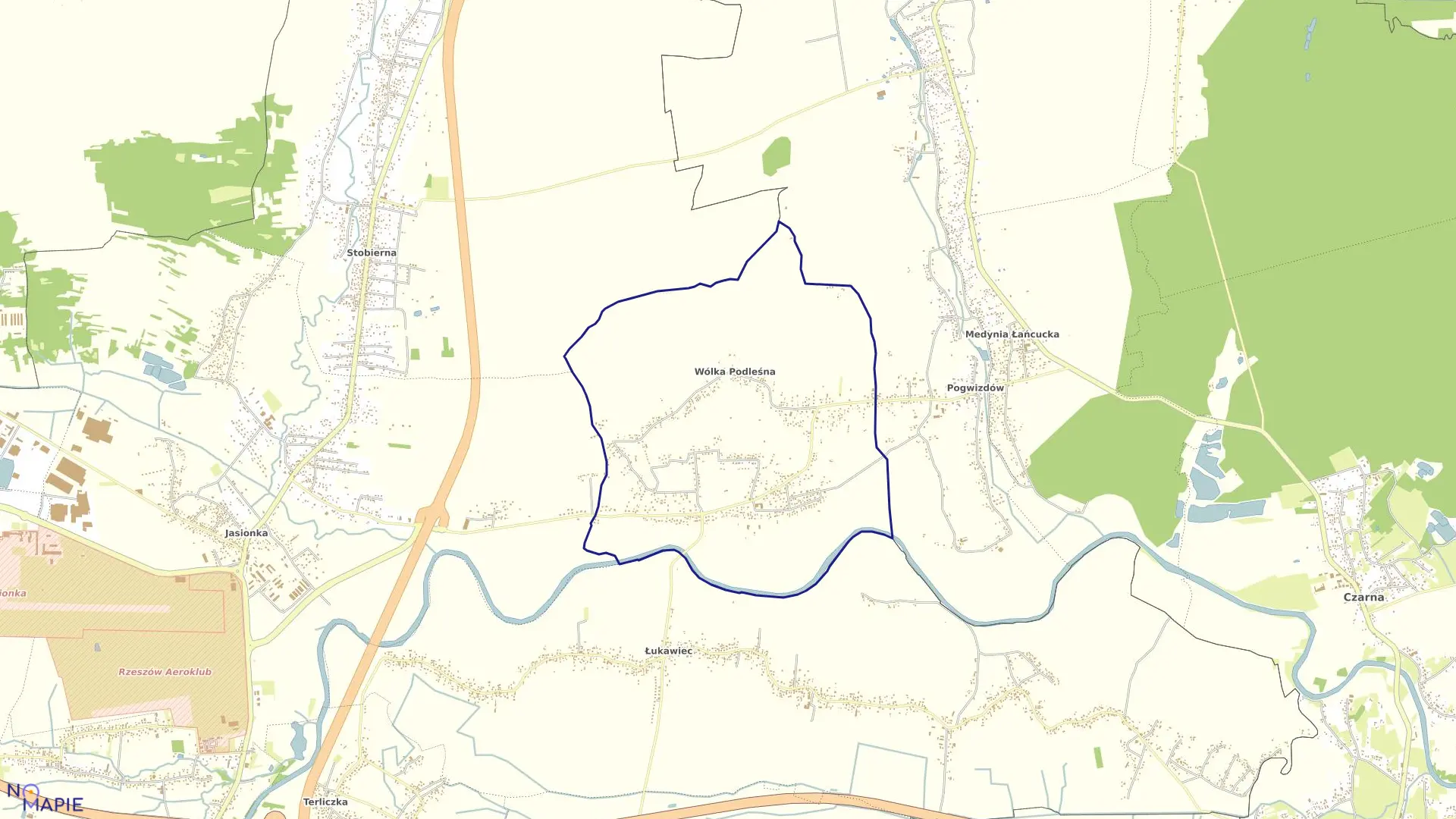 Mapa obrębu Wólka Podleśna w gminie Trzebownisko